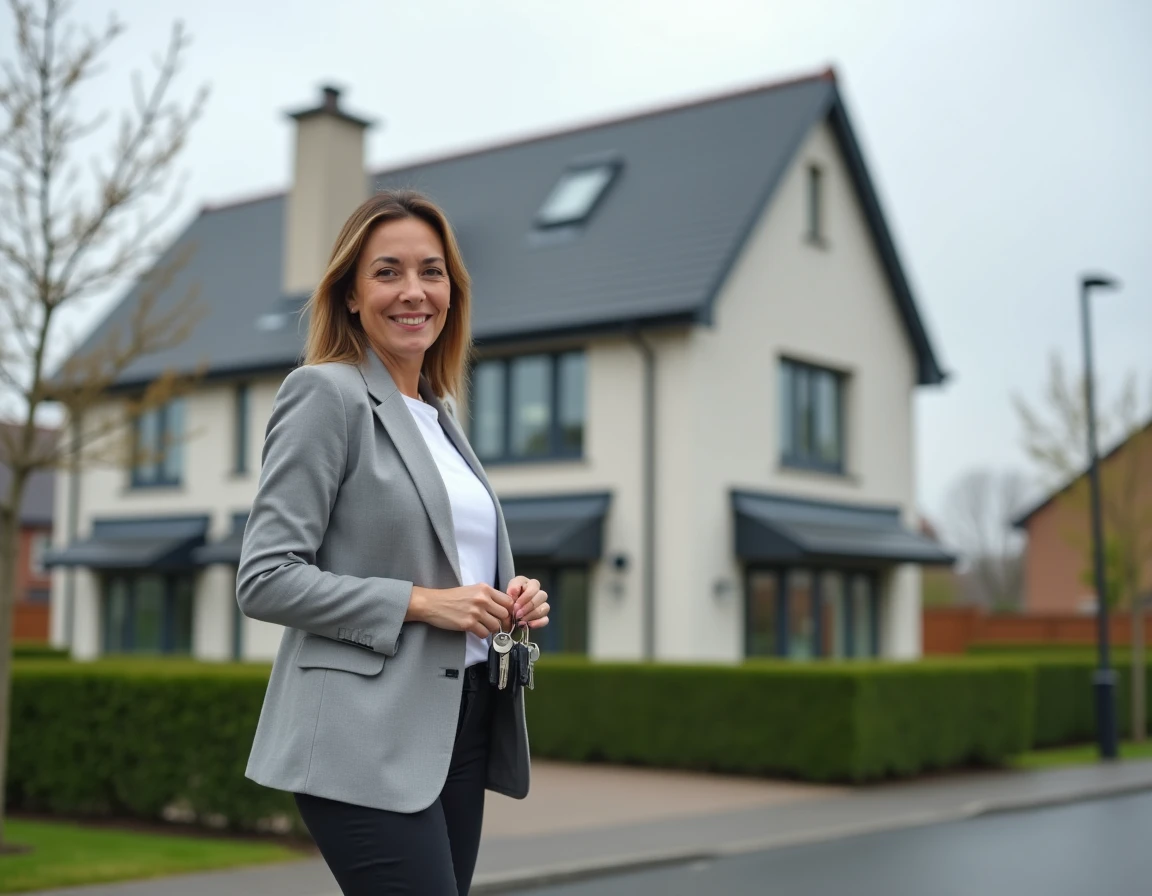 Femme tenant les clés de sa maison après un achat immobilier sécurisé grâce à IMMO PRIMA