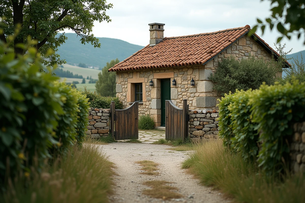 Petite maison avec jardin à louer dans les Hautes-Pyrénées, vue extérieure d'un bien immobilier en zone rurale