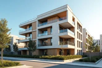 Façade extérieure du programme immobilier neuf Convergence 94 avec balcons et architecture contemporaine