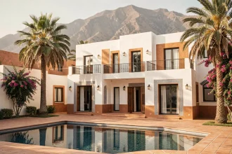 Villa de luxe à vendre à Marrakech avec piscine privée et architecture marocaine contemporaine